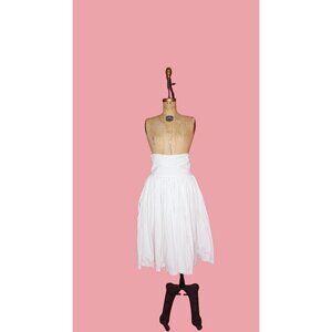 1980s Vintage Rare BETSEY JOHNSON "PUNK" Label White High Gathered Waist Full Co